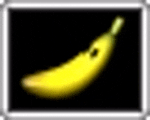 a picture of a banana on a black background in a silver frame .