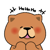 a cartoon bear with the words ho ho ho written above its head