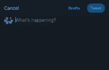 a screen shot of a twitter app with the words what 's happening