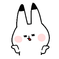 a drawing of a bunny with a red nose