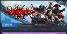 divinity original sin ii is being downloaded on a computer screen