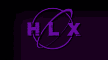 a purple logo that says h / l / x on a dark background