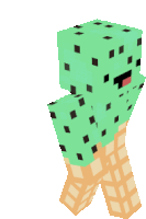 a minecraft character that looks like an ice cream cone with mint chocolate chips on it