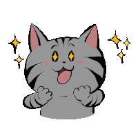 a cartoon drawing of a cat with its tongue out