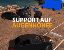 a sign that says support auf augenhoee in orange letters