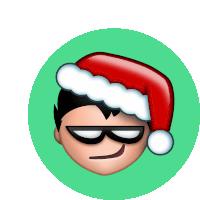 a person wearing a santa hat and sunglasses