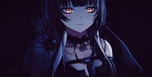 a picture of a girl with red eyes and the name auflogen on the bottom right