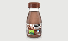 a bottle of chocolate milk has a label that says eco