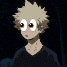 a close up of a person with big eyes