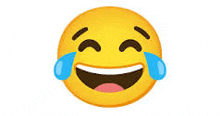 a laughing emoji with tears coming out of its eyes on a white background .