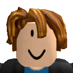 a roblox character with brown hair is smiling and wearing a blue shirt and a black jacket .