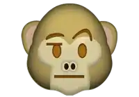 an emoji of a monkey with a serious expression