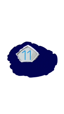 a blue circle with the number 11 in the middle