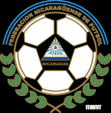 a logo for federacion nicaragua de futbol has a soccer ball in the center