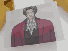 a pixel art of a man in a red jacket