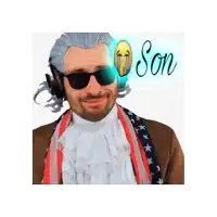 a picture of a baby with a crying face and the word son below it