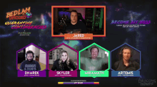 a screenshot of bedlam discord showing jared skyler miramath artemis and dmarek