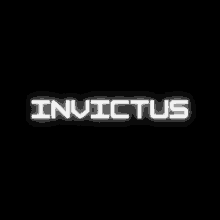 the word invictus is glowing in the dark on a black background