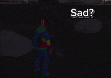 a person in a clown costume with the words hug a tree below them