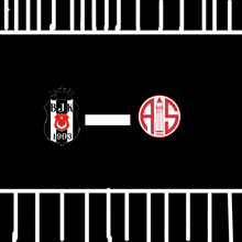 a black and white logo for bjk 1903 next to a red and white logo for ais