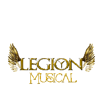 a logo for legion musical with wings on it