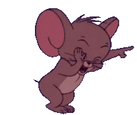 jerry from tom and jerry is pointing at something
