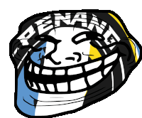 a drawing of a troll face with the word penata on it