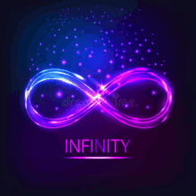 a glowing infinity symbol on a dark blue background