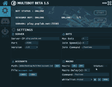 a screenshot of a multibot beta 1.5 app