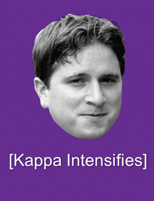 a black and white photo of a man 's face with the words kappa intensifies