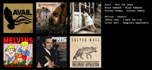 a collage of music covers including johnny cash and melvins