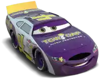 a purple and white tow cap car with the number 4 on the side