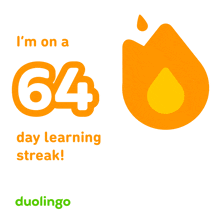 a poster that says i 'm on a 64 day learning streak on it