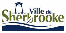 a logo for ville de sherbrooke with an otter on top of a wave