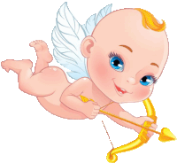 a baby cupid with wings and a bow and arrow