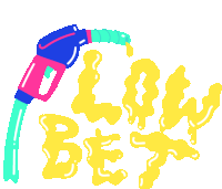 a cartoon drawing of a gas pump with the words low bet