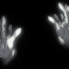 a black and white drawing of a person 's hands reaching out