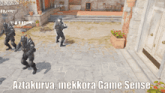 a screenshot of a video game with aztakuva mekkora game sense written on the bottom