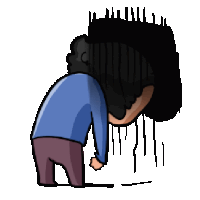 a cartoon of a man covering his face with his hands