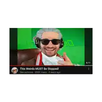 a video of a man wearing sunglasses and headphones is titled this is weird must be stopped