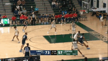 a basketball game between liberty and stetson is going on