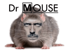 a picture of a rat with a man 's face and the words dr mouse behind it