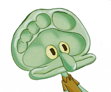 a cartoon drawing of squidward from the spongebob squarepants showing his mouth and teeth