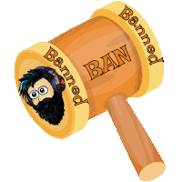 a wooden gavel with the word banned on the side