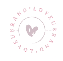 a logo for a brand called love brand with a heart in the center