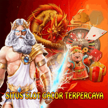 a poster for situs slot gacor terpercaya shows a man with a sword