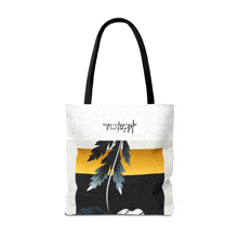 a tote bag with a palm tree and the word restore on the bottom