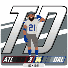 an illustration of a football player with the number 21 on his shirt