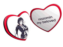 a picture of a girl with the words nozomin my beloved on it