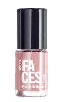 a bottle of natura faces nail polish in a nude color